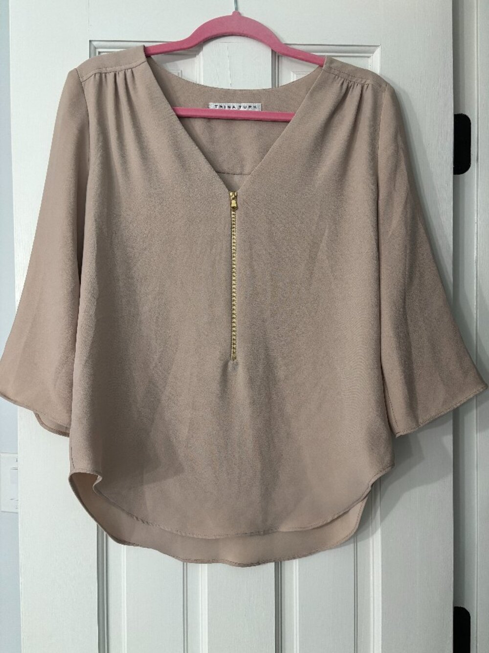 Trina Turk Tamarac Top - Flawless Beige - Size XL